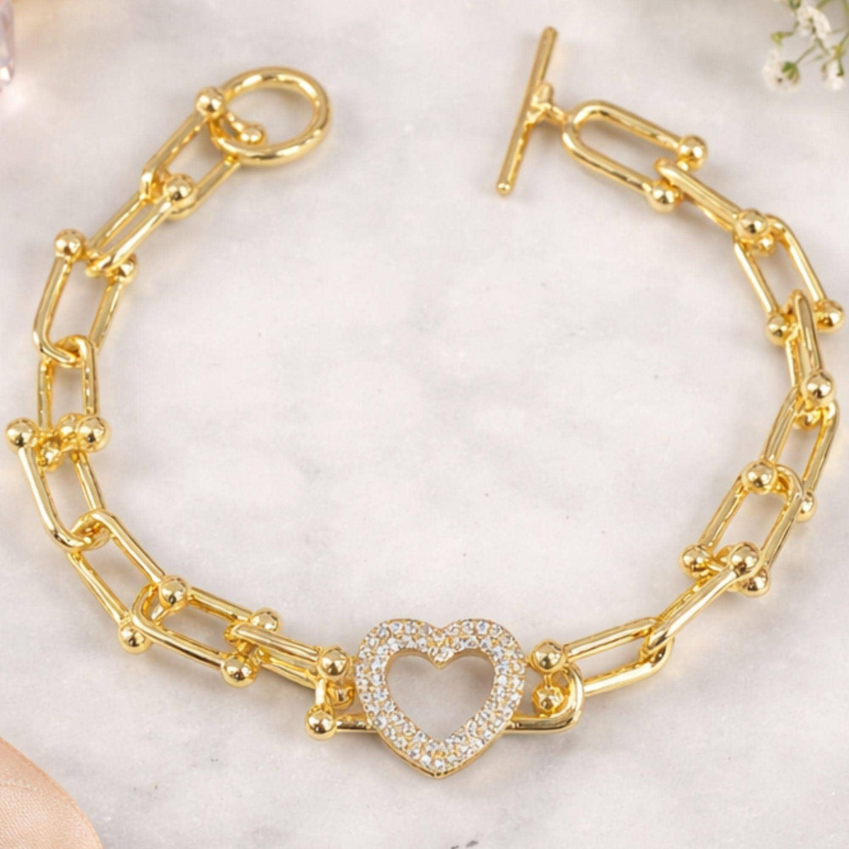 18k Gold Bracelet, Bridesmaid Gift Bracelet, New Mom Jewelry, Gold Link Bracelet, Bridal Party Gift, Mom Push Present, Minimal Gold Bracelet