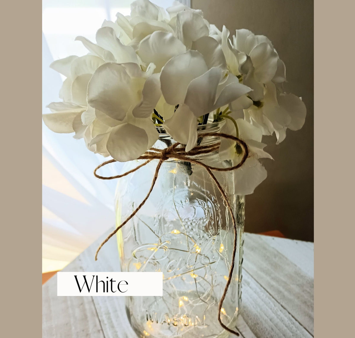 Mason Jar Set of 6 Wedding Table Decor Table Centerpiece Rustic Fairy Light Decor Farmhouse Wedding Boho Lighted Mason Jar Living Room Decor