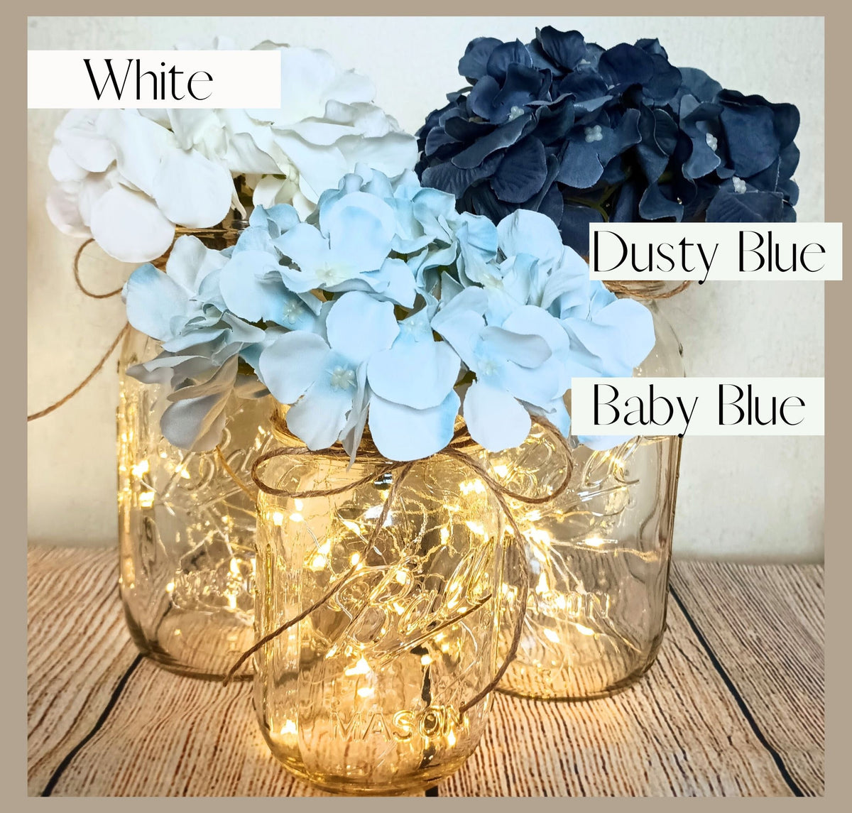 Mason Jar Baby in Bloom Garden Baby Shower Table Decor for Centerpiece Fairy Light Decor Rustic Vase Decoration New Baby Gift for Parents