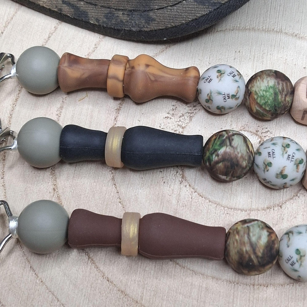 Duck Call Mallard Pacifier Clips Personalized Unique Baby Boy Girl Camo Hunting Custom Gifts for Baby Shower