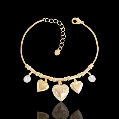 18k Gold Charm Bracelet, Bridesmaid Gift Bracelet, New Mom Gift, Gold Link Bracelet, Bridal Party Gift, Push Present, Minimal Gold Bracelet