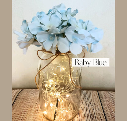 Mason Jar Baby in Bloom Garden Baby Shower Table Decor for Centerpiece Fairy Light Decor Rustic Vase Decoration New Baby Gift for Parents