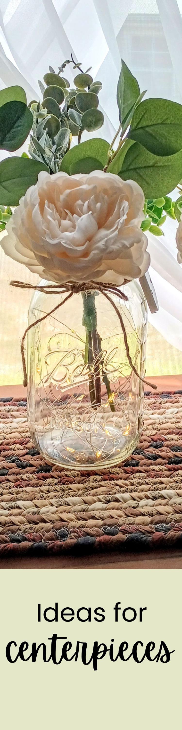 Mason Jar Set of 6 Wedding Table Decor Table Centerpiece Rustic Fairy Light Decor Farmhouse Wedding Boho Lighted Mason Jar Living Room Decor