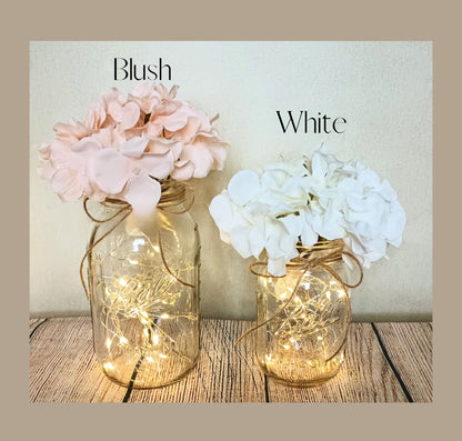 Rustic Mason Jar Rehearsal Dinner Shelf Decor for Farmhouse Kitchen Table Lighted Centerpiece Housewarming Bathroom Guest Room Nightlight