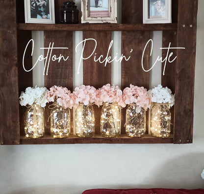 Mason Jar Set of 6 Wedding Table Decor Table Centerpiece Rustic Fairy Light Decor Farmhouse Wedding Boho Lighted Mason Jar Living Room Decor