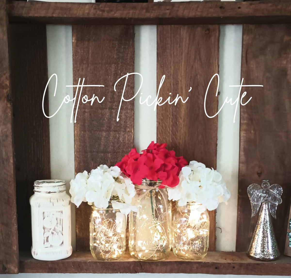 Mason Jar Set of 6 Wedding Table Decor Table Centerpiece Rustic Fairy Light Decor Farmhouse Wedding Boho Lighted Mason Jar Backyard Decor