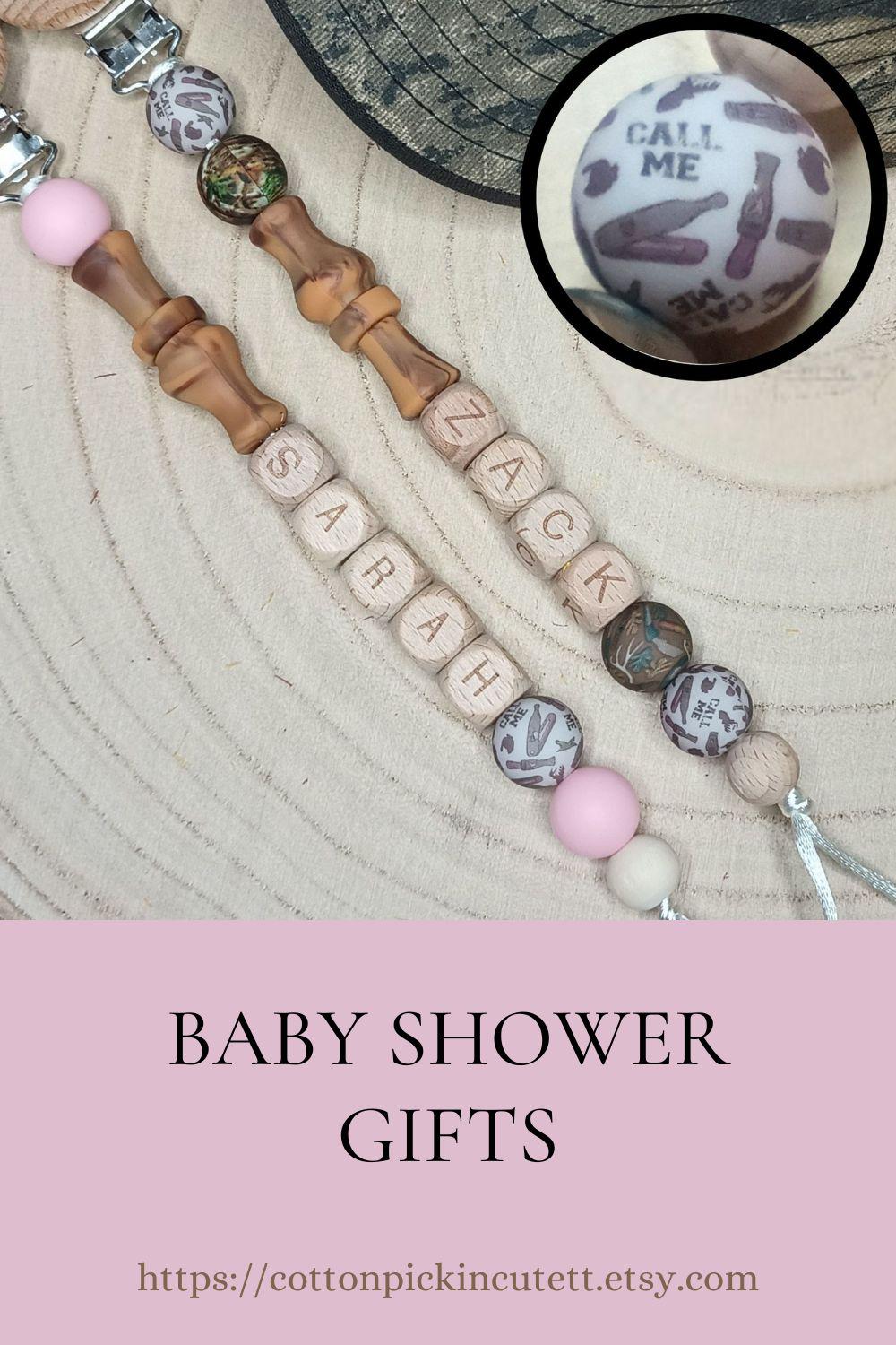 Duck Call Mallard Pacifier Clips Personalized Unique Baby Boy Girl Camo Hunting Custom Gifts for Baby Shower