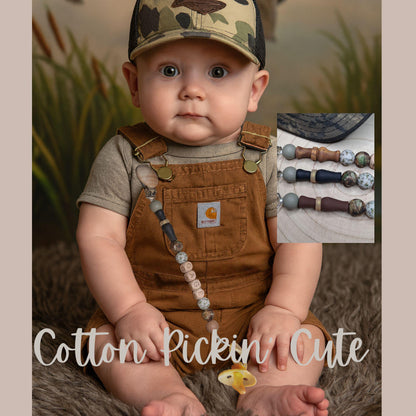 Duck Call Mallard Pacifier Clips Personalized Unique Baby Boy Girl Camo Hunting Custom Gifts for Baby Shower
