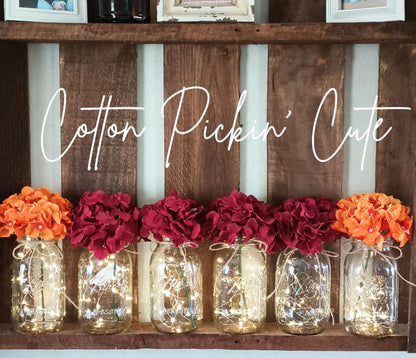Rustic Mason Jar Rehearsal Dinner Shelf Decor for Farmhouse Kitchen Table Lighted Centerpiece Housewarming Bathroom Guest Room Nightlight