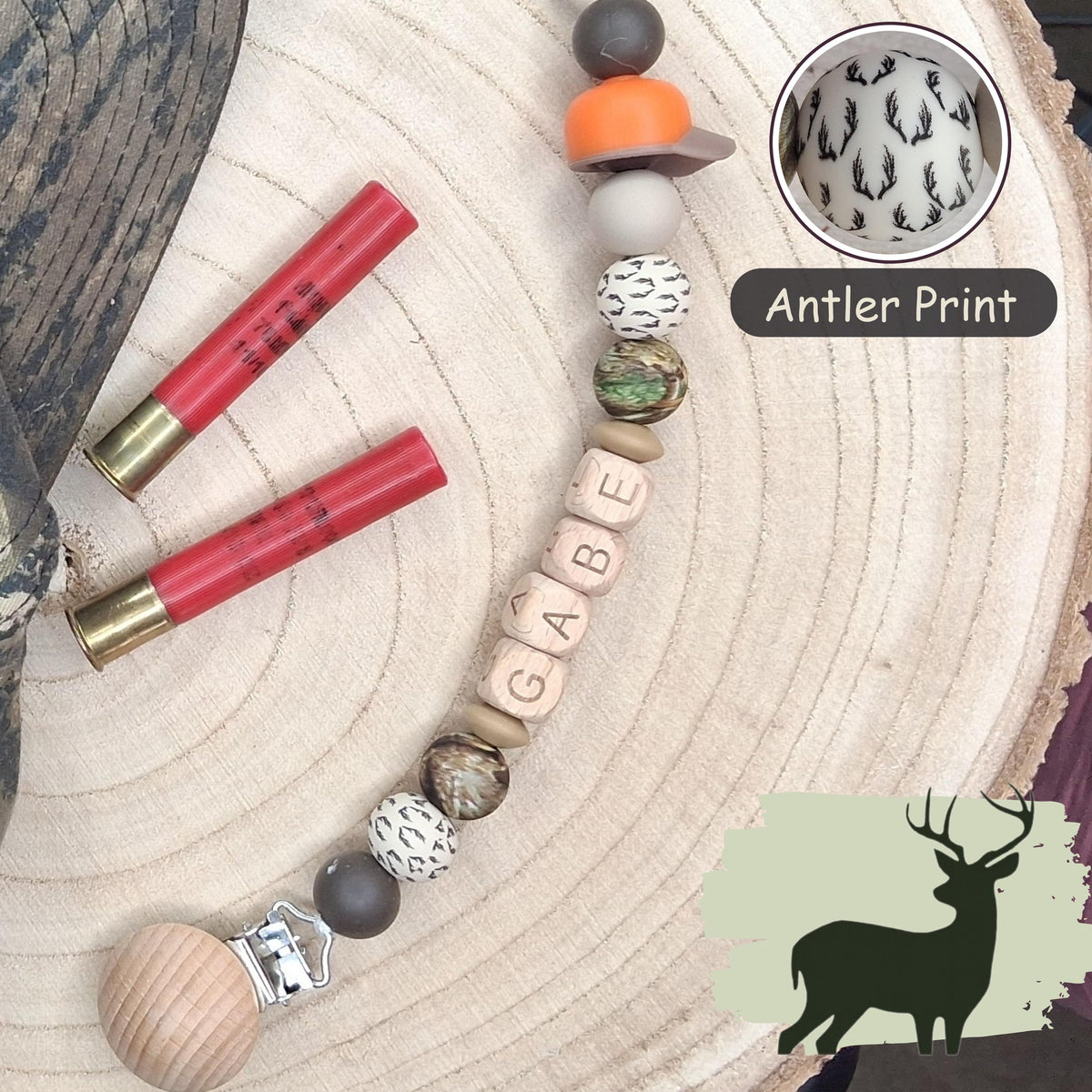Deer Hunter Pacifier Clips Safe Unique Baby Boy Girl Cute Moms Dads Gifts for Baby Baby Shower