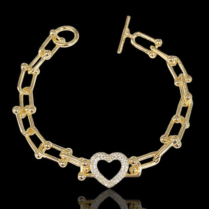 18k Gold Bracelet, Bridesmaid Gift Bracelet, New Mom Jewelry, Gold Link Bracelet, Bridal Party Gift, Mom Push Present, Minimal Gold Bracelet