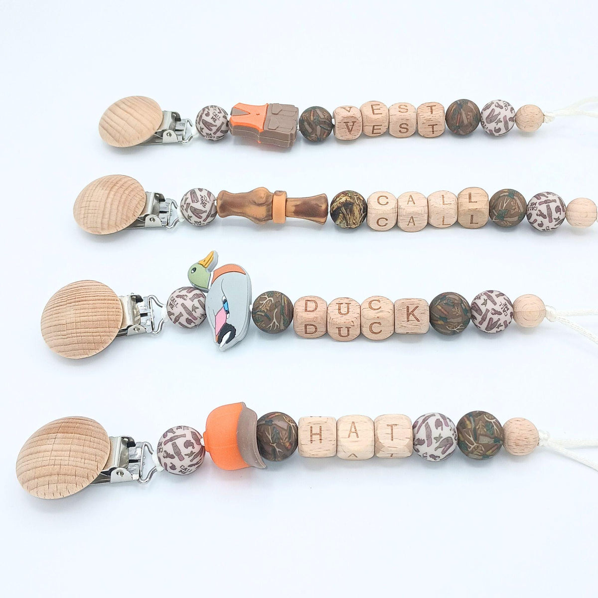 Duck Call Pacifier Clips Safe Unique Baby Boy Girl Cute Moms Dads Gifts for Baby Shower