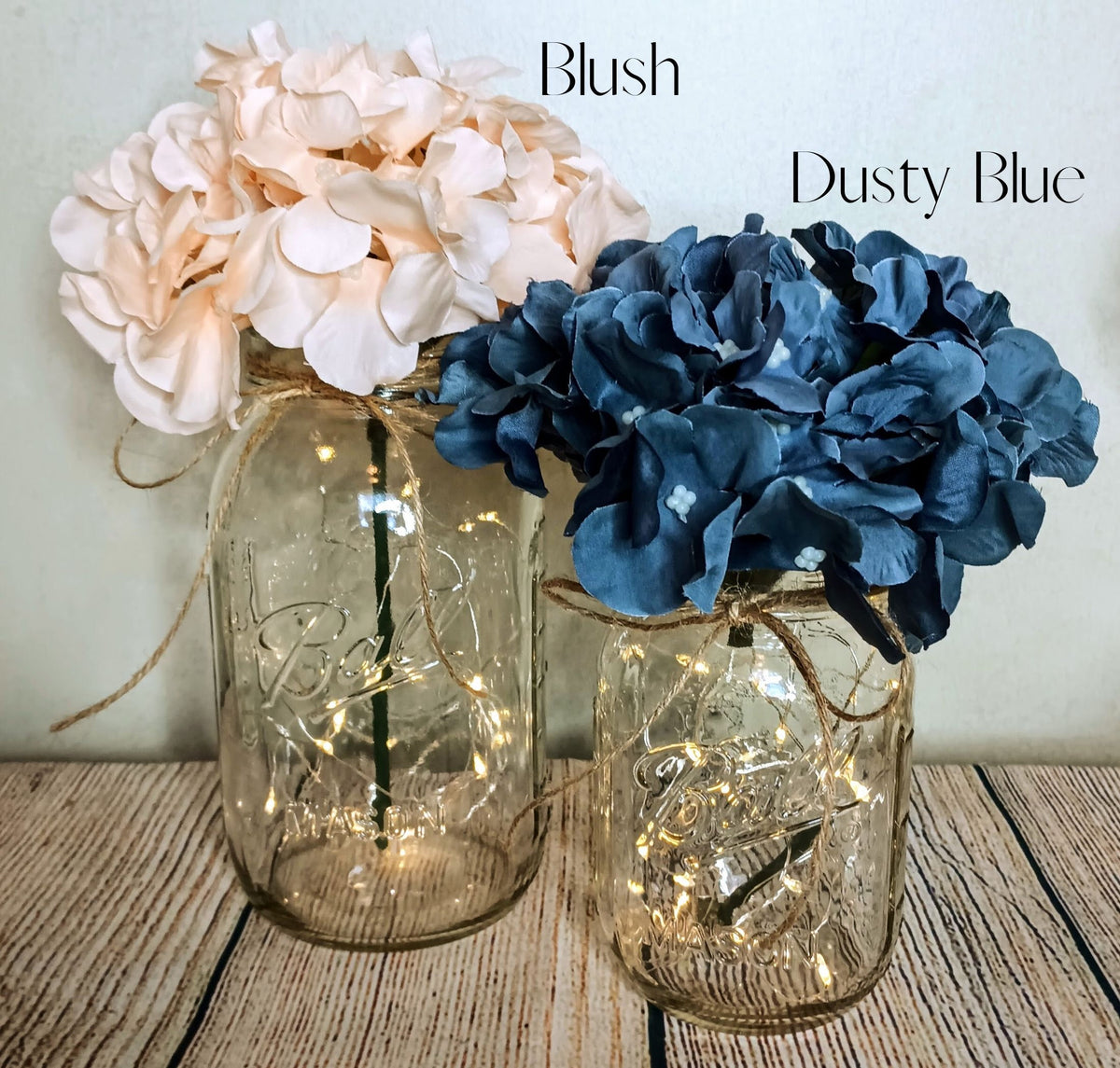 Mason Jar Set of 6 Wedding Table Decor Table Centerpiece Rustic Fairy Light Decor Farmhouse Wedding Boho Lighted Mason Jar Backyard Decor