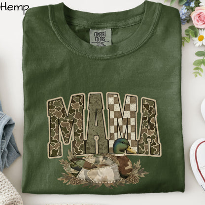 Camo Mallard Mama Shirt Trendy Hunting Comfort Colors T-Shirt Camo Mama Shirt, Mother's Day Gift, Varsity Mama Shirt, Retro Mom Shirt