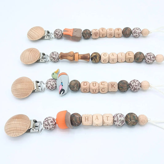 Custom Safe Pacifier Clips for Baby Boy-Duck Hunter